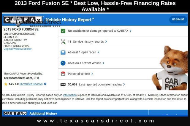 used 2013 Ford Fusion car, priced at $11,899