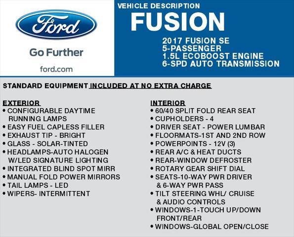 used 2017 Ford Fusion car, priced at $9,953