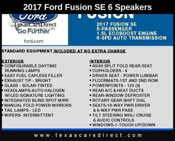 used 2017 Ford Fusion car, priced at $11,739
