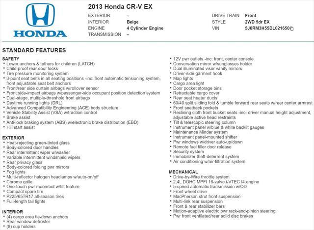 used 2013 Honda CR-V car, priced at $13,734