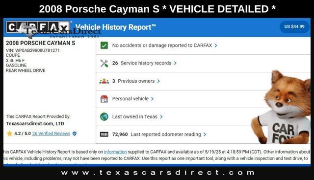 used 2008 Porsche Cayman car, priced at $25,986
