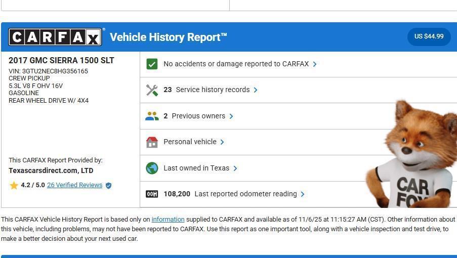 used 2017 GMC Sierra 1500 car, priced at $24,996