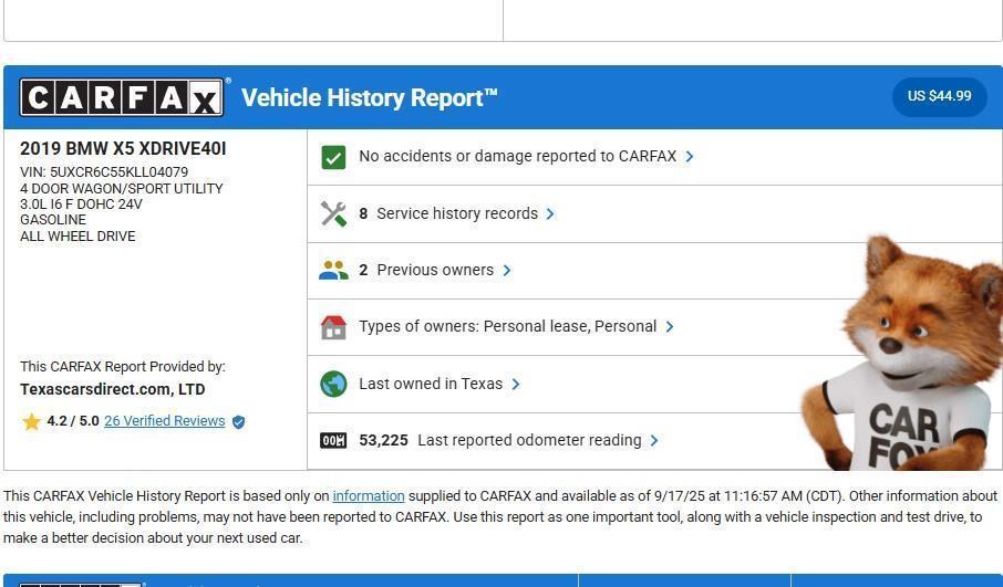 used 2019 BMW X5 car, priced at $29,800