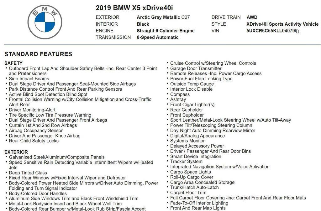 used 2019 BMW X5 car, priced at $29,800