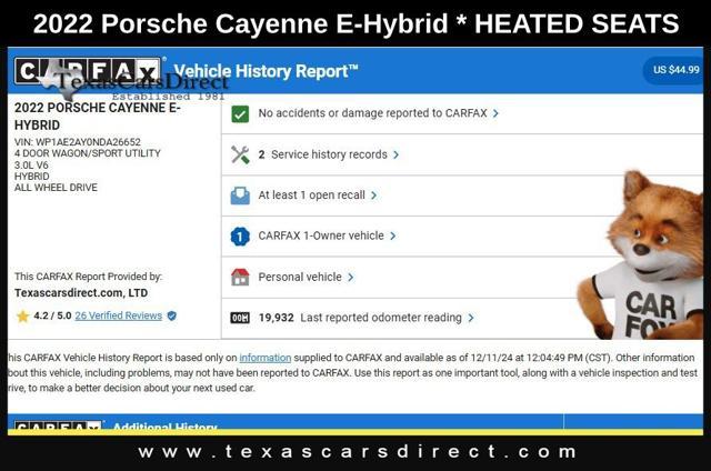 used 2022 Porsche Cayenne E-Hybrid car, priced at $69,870