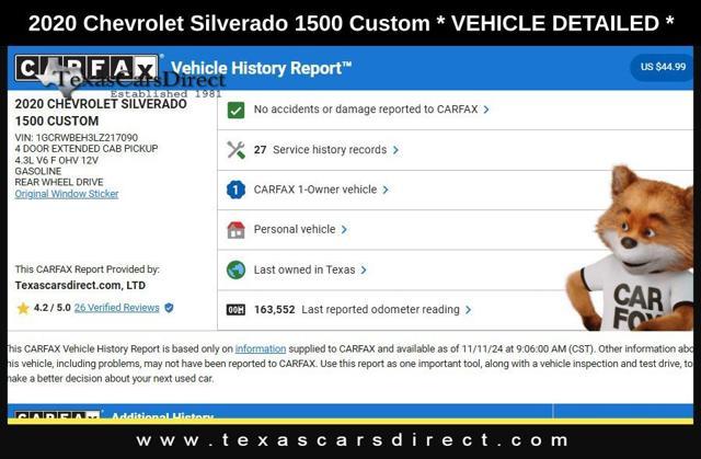 used 2020 Chevrolet Silverado 1500 car, priced at $18,998