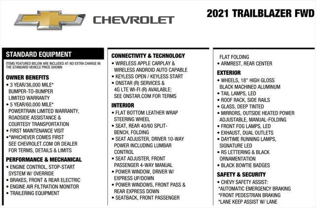 used 2021 Chevrolet TrailBlazer car, priced at $19,898