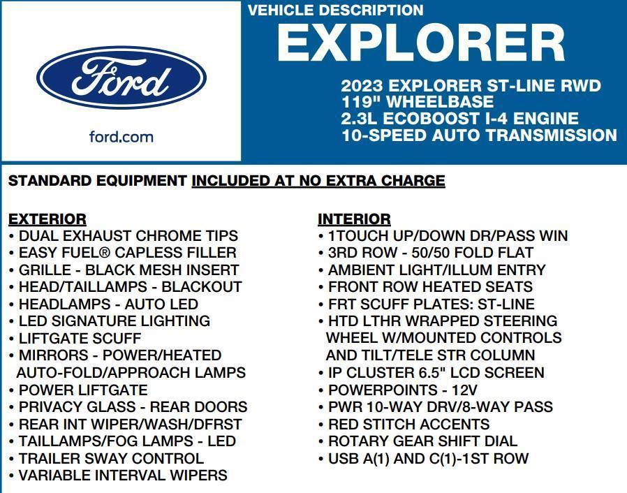 used 2023 Ford Explorer car, priced at $33,485