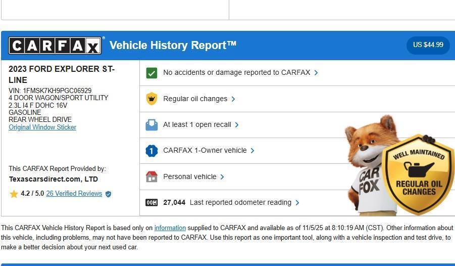 used 2023 Ford Explorer car, priced at $33,485