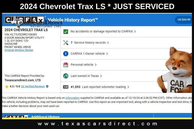 used 2024 Chevrolet Trax car, priced at $18,988