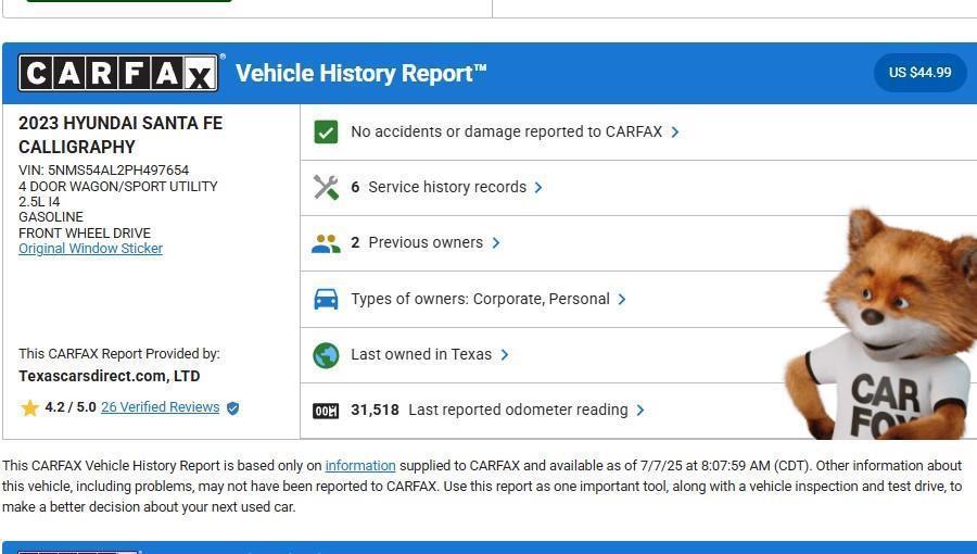 used 2023 Hyundai Santa Fe car, priced at $29,440