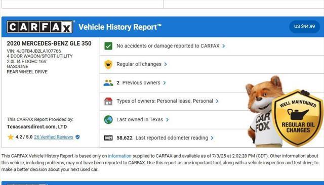 used 2020 Mercedes-Benz GLE 350 car, priced at $30,897