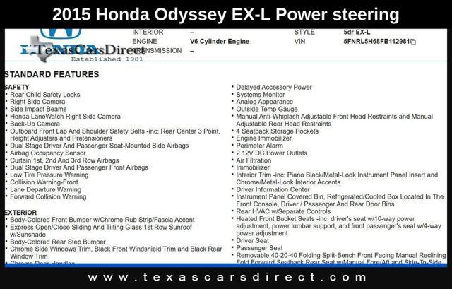 used 2015 Honda Odyssey car, priced at $13,995