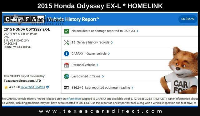 used 2015 Honda Odyssey car, priced at $13,995