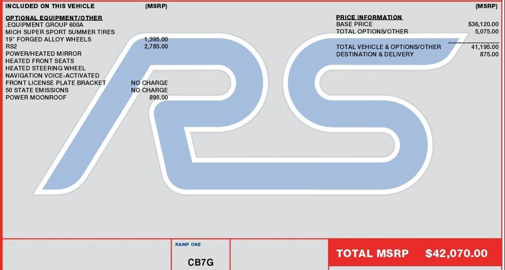 used 2017 Ford Focus RS car, priced at $27,996