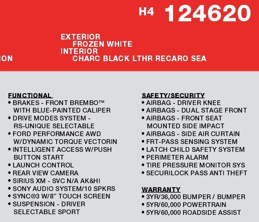 used 2017 Ford Focus RS car, priced at $27,996