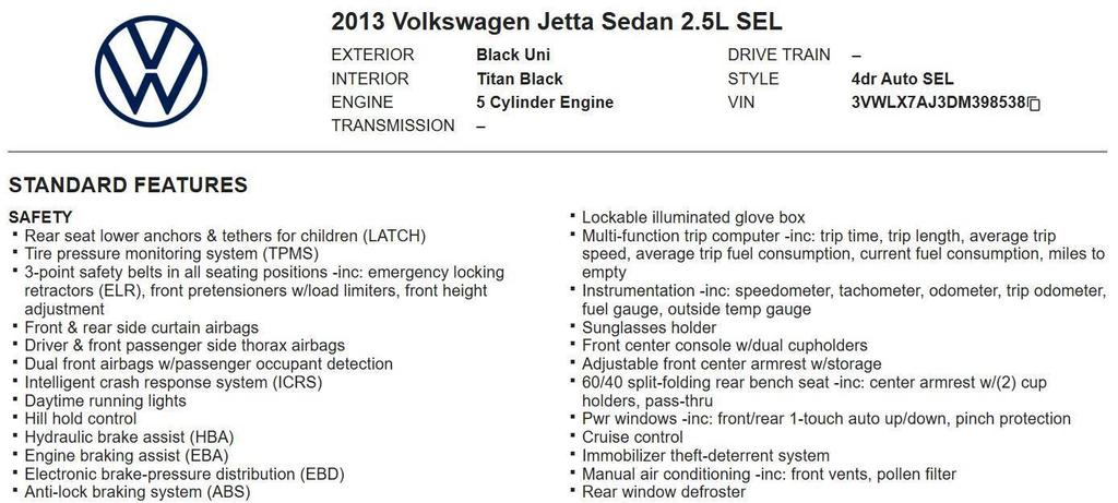 used 2013 Volkswagen Jetta car, priced at $11,598