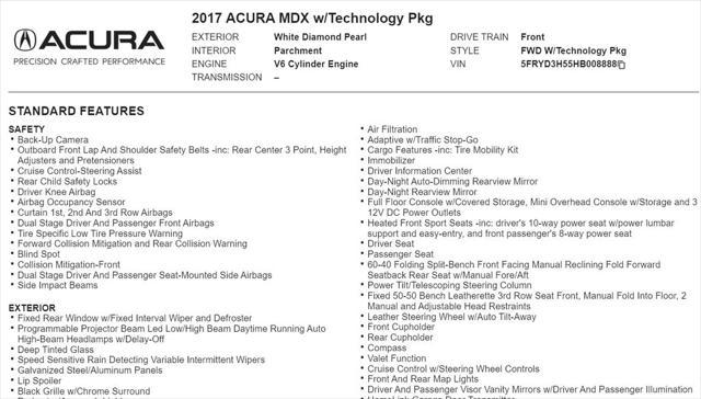 used 2017 Acura MDX car, priced at $14,863