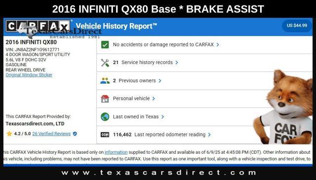 used 2016 INFINITI QX80 car, priced at $16,995
