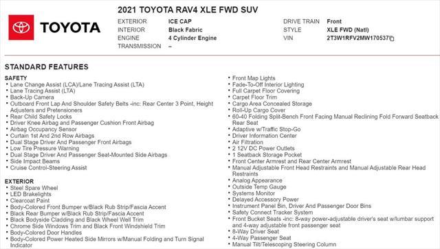 used 2021 Toyota RAV4 car, priced at $24,498