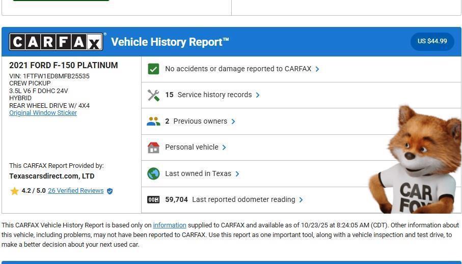 used 2021 Ford F-150 car, priced at $42,988