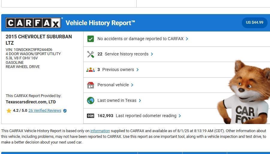 used 2015 Chevrolet Suburban car, priced at $16,895