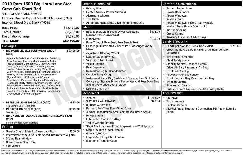 used 2019 Ram 1500 car, priced at $27,494