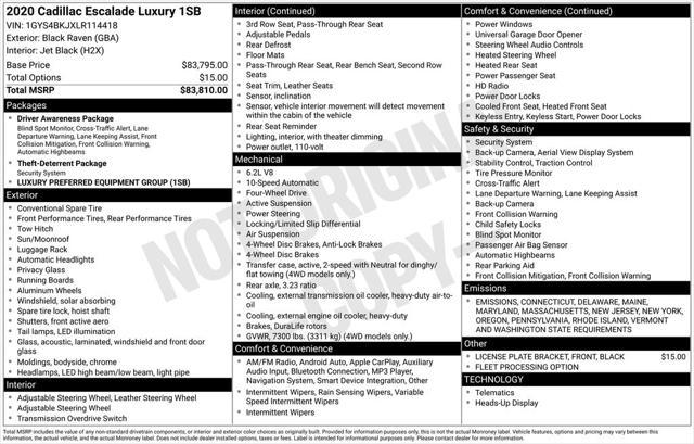 used 2020 Cadillac Escalade car, priced at $41,498