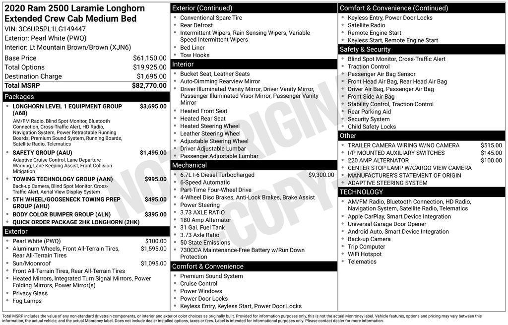 used 2020 Ram 2500 car, priced at $56,490