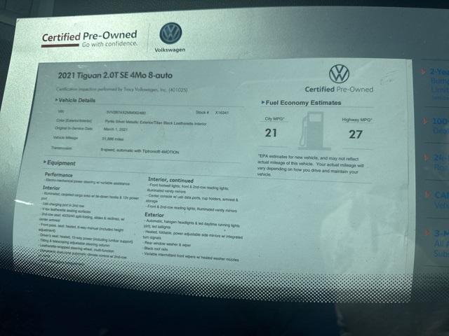 used 2021 Volkswagen Tiguan car, priced at $23,738