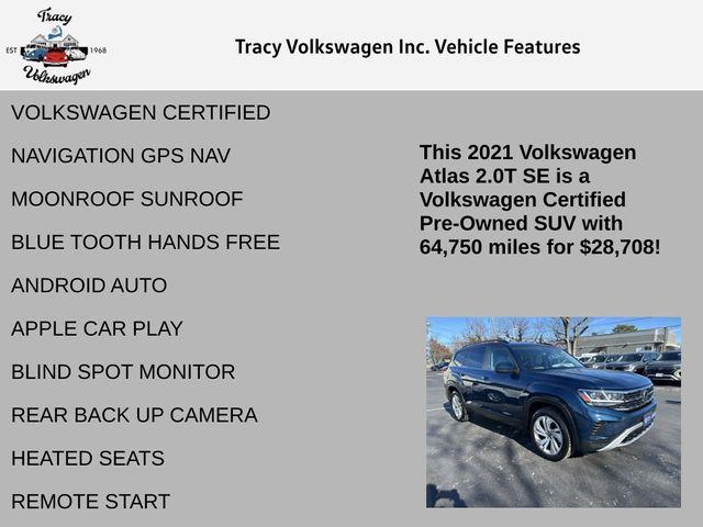 used 2021 Volkswagen Atlas car, priced at $28,708