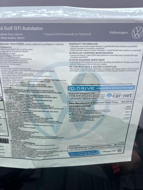 new 2024 Volkswagen Golf GTI car, priced at $41,000