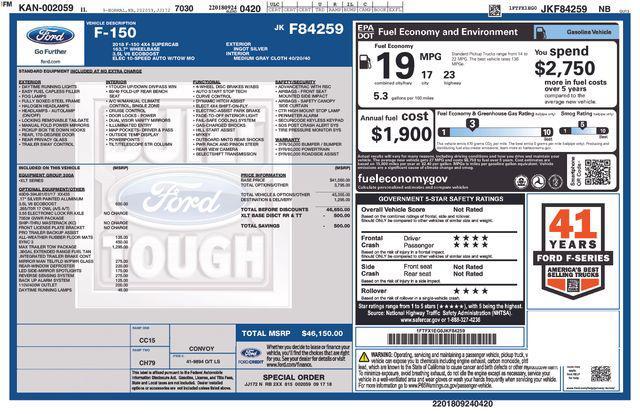 used 2018 Ford F-150 car, priced at $18,456