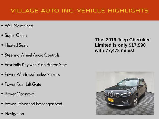 used 2019 Jeep Cherokee car, priced at $17,990