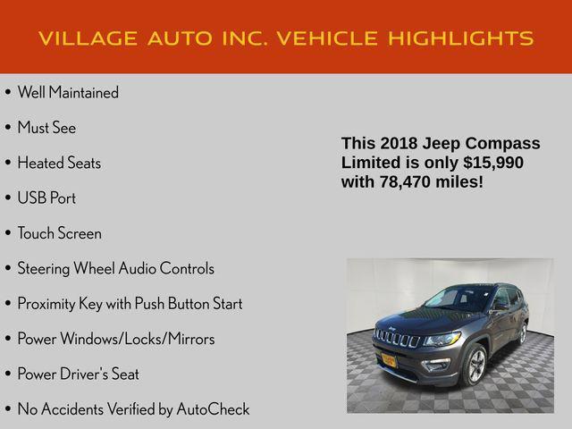 used 2018 Jeep Compass car, priced at $15,990