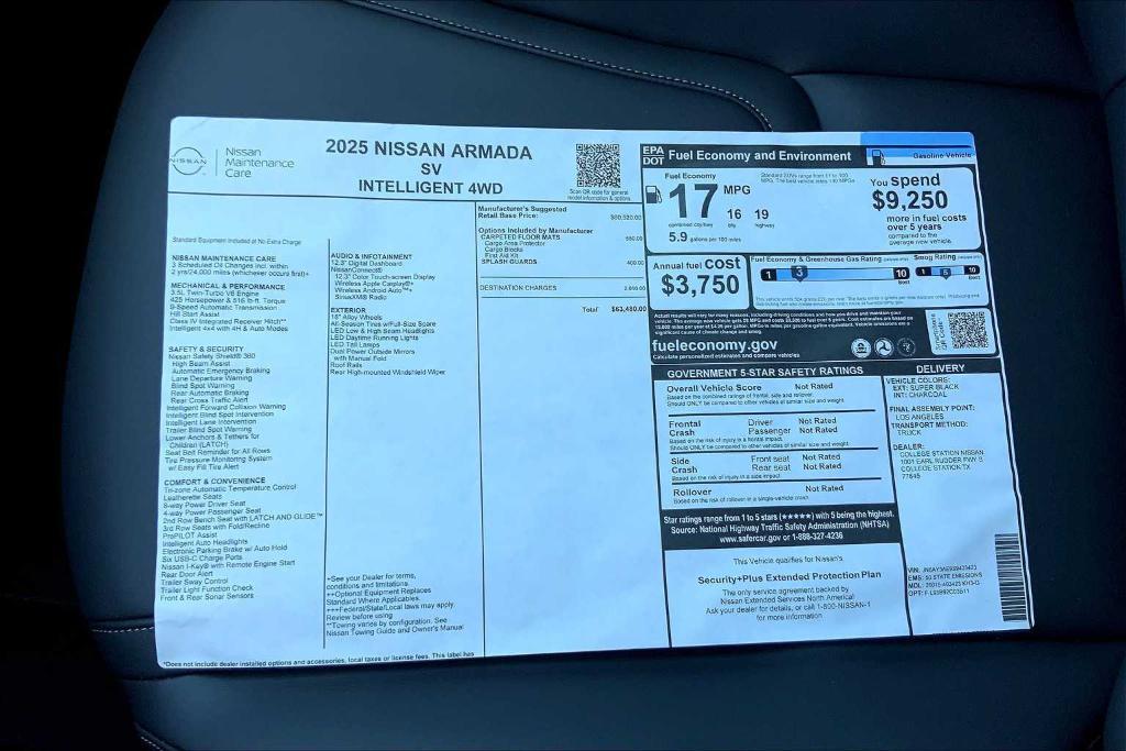 new 2025 Nissan Armada car, priced at $63,480
