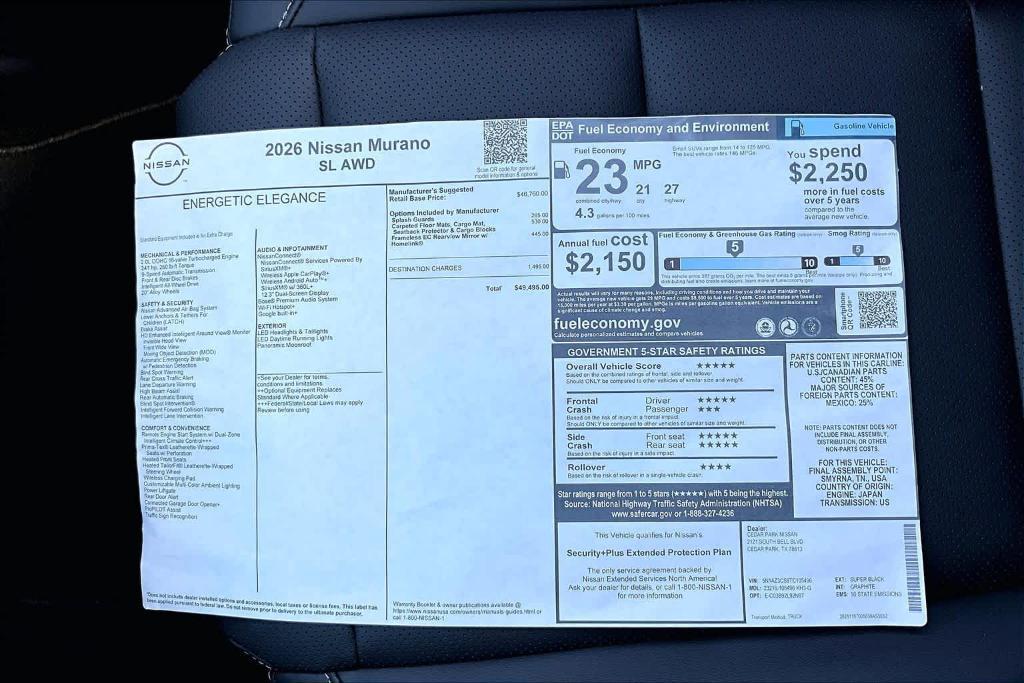 new 2026 Nissan Murano car, priced at $47,495