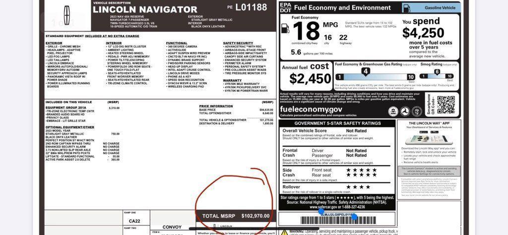 used 2023 Lincoln Navigator car, priced at $73,700