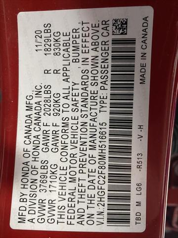 used 2021 Honda Civic car, priced at $16,850