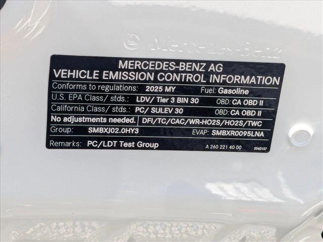 new 2025 Mercedes-Benz CLA 250 car, priced at $46,865