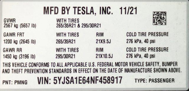 used 2022 Tesla Model S car, priced at $62,988