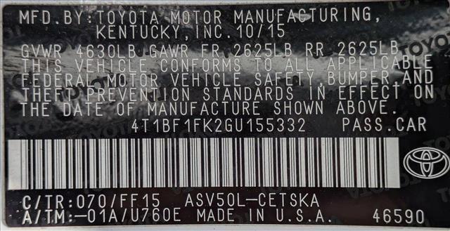used 2016 Toyota Camry car, priced at $14,955
