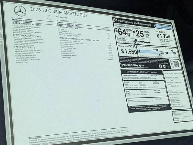 new 2025 Mercedes-Benz GLC 350e car, priced at $69,400