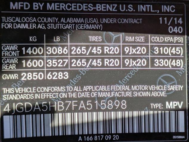 used 2015 Mercedes-Benz M-Class car, priced at $14,395