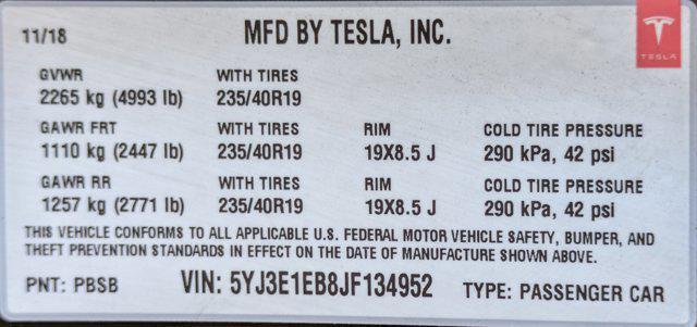 used 2018 Tesla Model 3 car, priced at $21,688