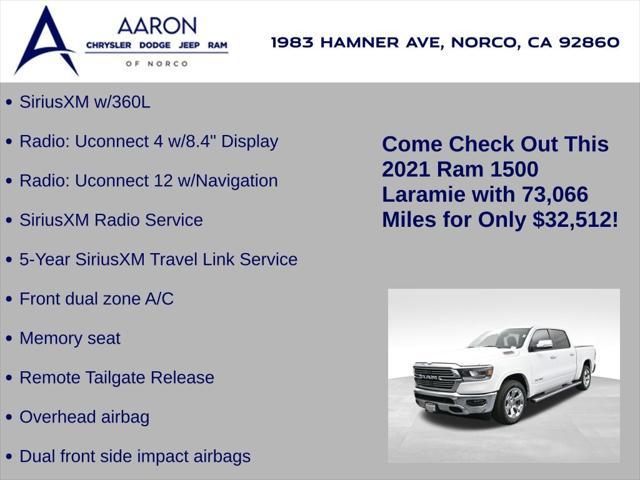 used 2021 Ram 1500 car, priced at $32,512