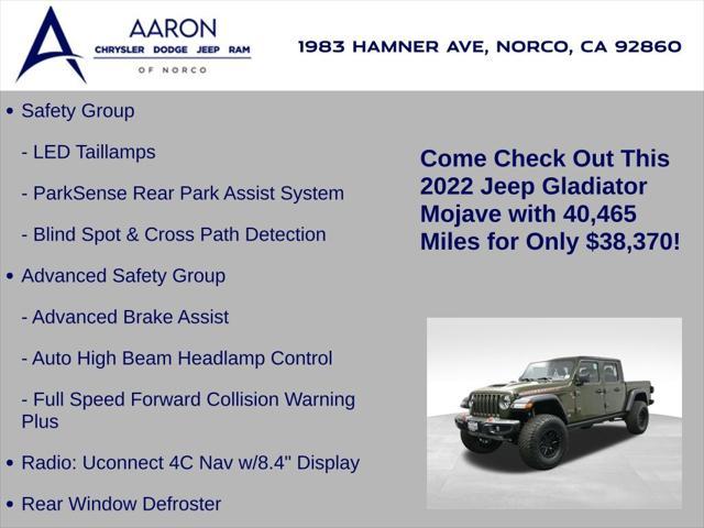 used 2022 Jeep Gladiator car, priced at $38,370