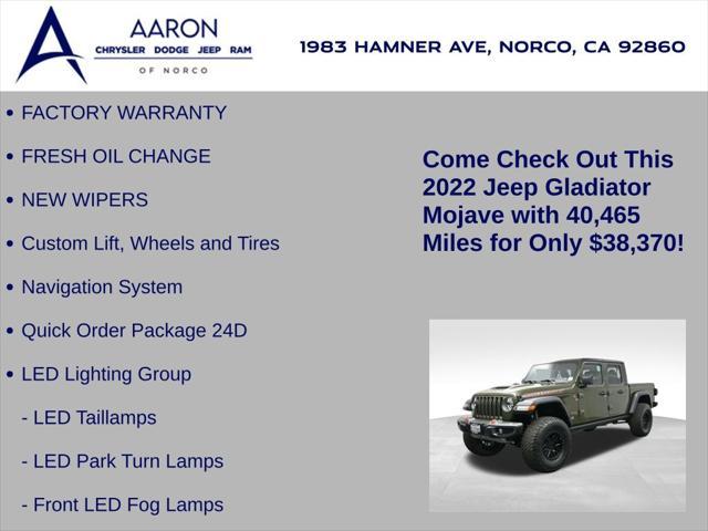used 2022 Jeep Gladiator car, priced at $38,370
