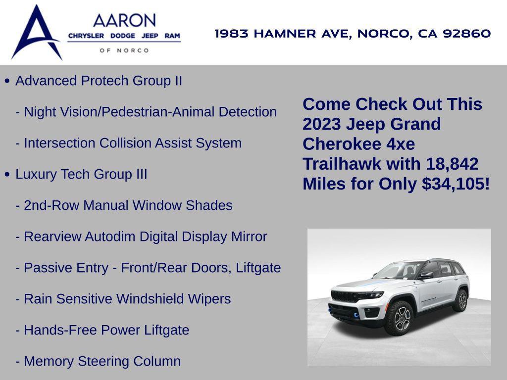 used 2023 Jeep Grand Cherokee 4xe car, priced at $34,105
