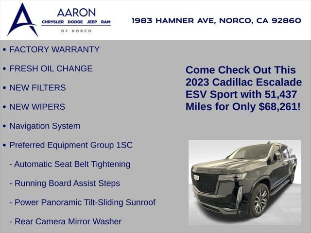 used 2023 Cadillac Escalade ESV car, priced at $68,261